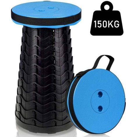 1 tabouret pliant, réglable en hauteur, 150 kg, PA66, pour camping, pique-nique, jardinage et intérieur (1/4)