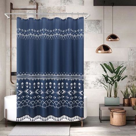 Shower curtain 180 x 180 cm bohemian shower curtain blue waterproof printed polyester shower curtain