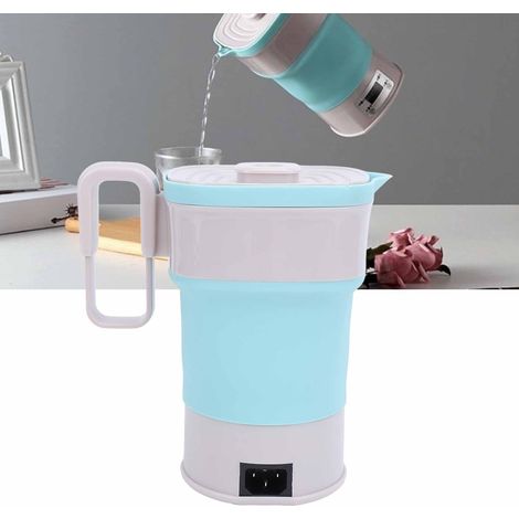 Hervidor plegable, mini, portátil, 800 W, 0,8 l, silicona y acero inoxidable (SUS304), para viajes y oficina, 100–240 V, enchufe europeo. (1/5)