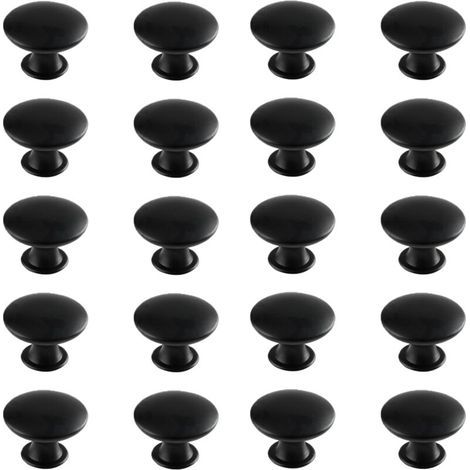 20PCS Boutons de Porte Boutons de Tiroir 30mm Vintage Poignées Boutons de Meuble de Meuble pour Placards de Cuisine (Black),Superma (1/5)