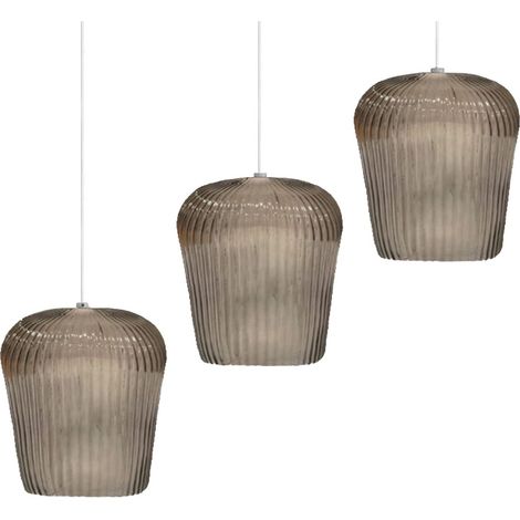Gea luce numa br3 e27 led suspension en verre ambré plafonnier classique à décentralisation