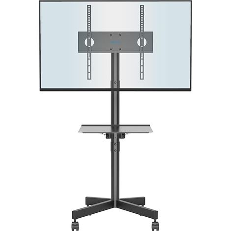 Support TV roulettes Support Tele Mobile pour Téléviseurs Plasma/LCD/LED de 22 à 60" avec Étagère, Support TV sur Pied avec roulettes Réglable en Hauteur jusqu'à 25 kg, Max. VESA 400x400 mm (1/4)