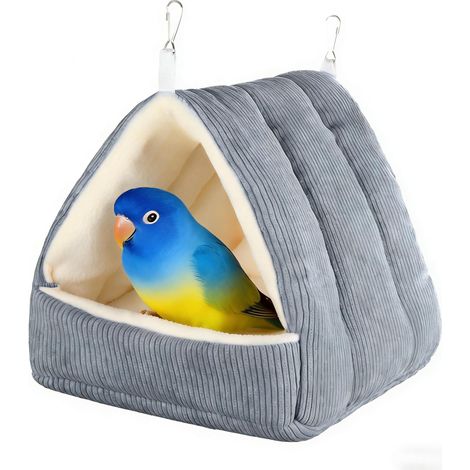 Nid Oiseaux Cage Hiver Chaud lit Oiseau Cage hamac Suspendu Peluche nid Perruche Refuge Couchage Accessoire Perruche 19 19 20 cm (1/5)