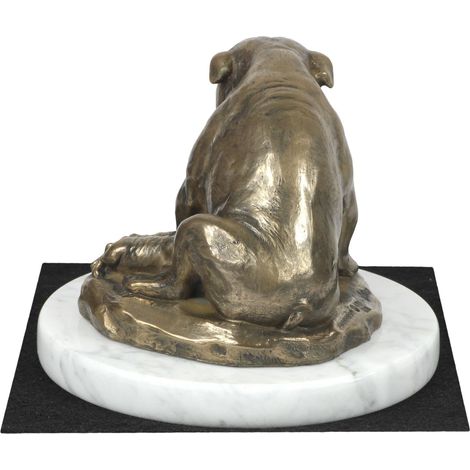 Bulldog II - statuetta di cane, figurina su marmo bianco, trofeo per una mostra canina di Art-Dog (1/5)