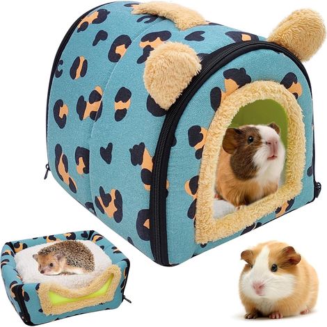 Maison pour Cochons d'Inde, Niche de Lit Chaude et Douillette pour Petits Animaux, Lavable, pour Lapins Nains, Chinchillas, Dragons Barbus (1/5)