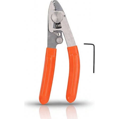 Pince Décapant Fibre Optique, Pince à Dénuder en Acier Inoxydable, Pince Coupe Cable Multifonction, Portable Outil à Dénuder Réglable 6 Trous, pour Câbles Patch Pigtail Fibre Nue (1/5)