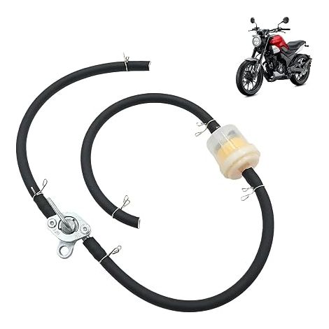 Robinet Interrupteur d'essence, Robinet Universel d’Essence avec Filtre à Carburant et Tuyaux - Kit Complet pour Moteurs 50cc à 150cc, Dirt Bikes, Quads, Go-Karts, Buggies, Motos (1/5)