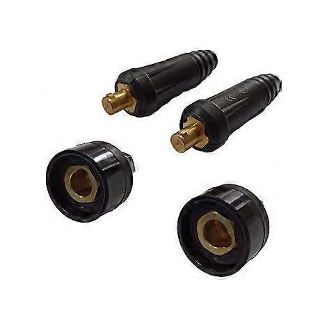 Antennen-Schnellverbinder (männlich) 35-50 mm DKJ35-50 200 A für Schweißkabel (2 Stück) + Sockel-Schnellverbinder (weiblich) 35-50 mm DKJ35-50 200 A für Schweißkabel ( (1/5)