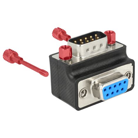 Adapter sub-d 9pin st/bu 270° gewinkelt schraube/mutter tauschbar delock