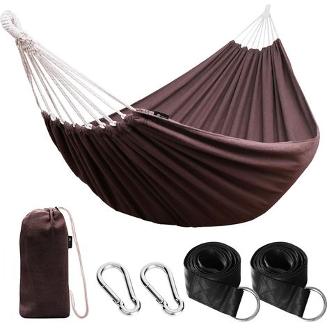 Outdoor-Camping-Hängematte, tragbar, aus Canvas, leicht, mit baumfreundlichen Gurten, Tragetasche, perfekt für Garten, Balkon, Terrasse, Strand und Wandern