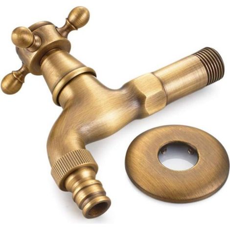 Robinet Lave-Linge - Laiton - Raccord G1/2 - Pour Évier Jardin - 1 Pièce (1/5)