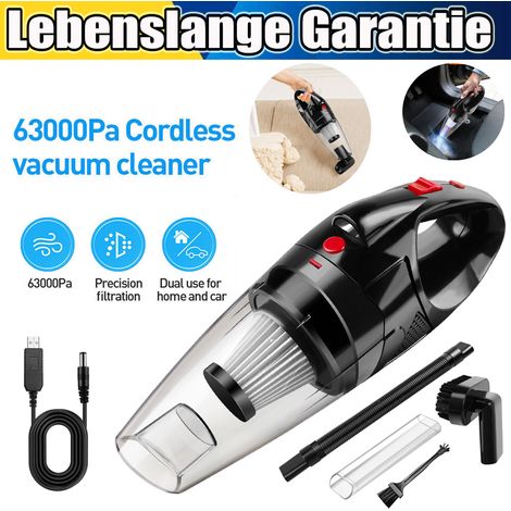 Aspirateur de voiture sans fil, Mini aspirateur à main rechargeable 2200 mAh Power Suction