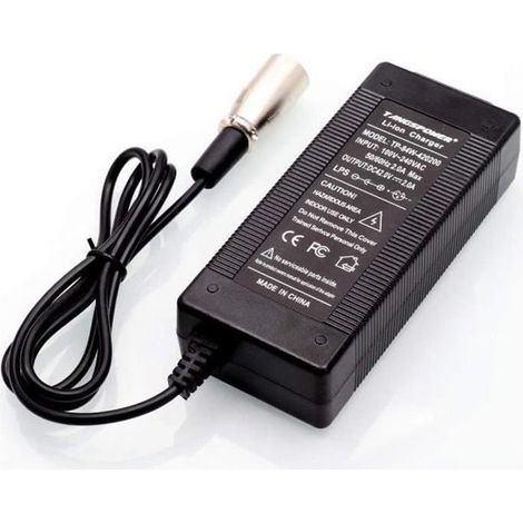 Chargeur de batterie 36V 2A Sortie 42V pour vélo Lithium Li-ion 10S