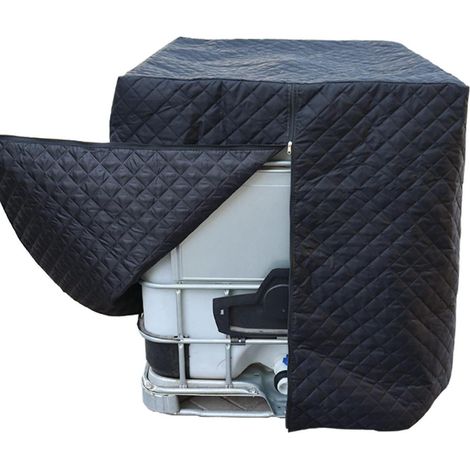 Housse isotherme pour cuve IBC 1000L, protection hivernale, 120x100x116 cm, noire (1/5)
