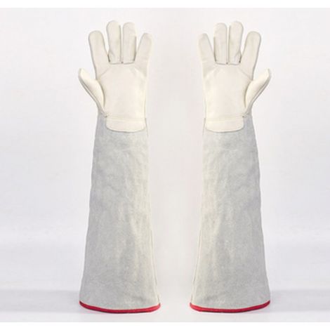 Guantes de trabajo de seguridad para almacenamiento criogénico, guantes criogénicos de 60 cm de largo, guantes de trabajo protectores impermeables, guantes congelados de nitrógeno GNL