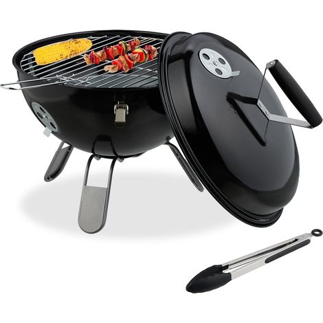 Barbacoa portátil con hervidor de 37 cm y pinzas