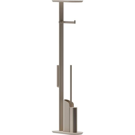 COSMIC Silicone Toilet Brush with Toilet Roll Holder Beige, FLAT Collection