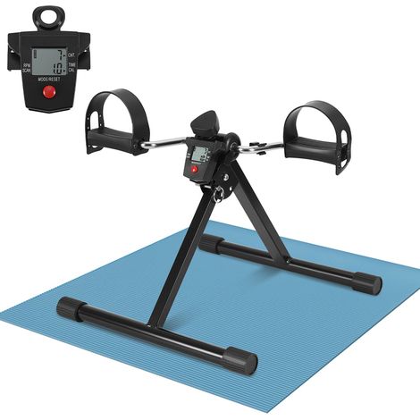Jiubiaz Pédalier, bras et jambes, pliable, bureau & maison, personnes âgées, mini vélo, noir