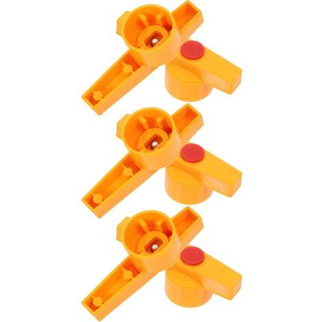 Poignée de Rechange pour Vanne à Bille, Lot de 6, Plastique Jaune, Tuyau D’eau et Robinet Extérieur, Trou 10x6 Mm, Contrôle du Coupl (1/5)