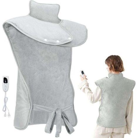 Coussin Chauffant Cervicales Dos Nuque Couverture Chauffante Electrique avec 6 Température Réglable / 4 Réglages de Minuterie / Chauffage Rapide / Lavable en Machine 61x94 cm (1/4)