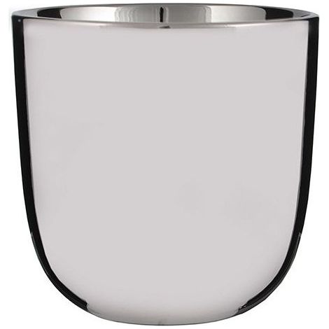 Macetero redondo de metal plata 15,5 cm (1/2)