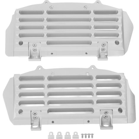 1 Paar Motorrad-Kühlerschutzgitter, Überhitzungsschutz, für Modelle von 125 bis 500 cm³ (125, 150, SX), silberfarben. (1/5)