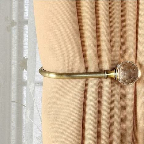 Embrasses de rideaux Crochets muraux en U en métal Embrasses pour rideaux, Embrasses en métal -4pcs (Bronze) (1/4)