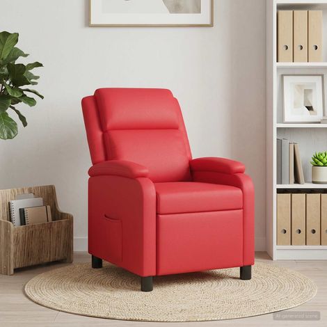 vidaXL Fauteuil inclinable Rouge Simili cuir (1/5)