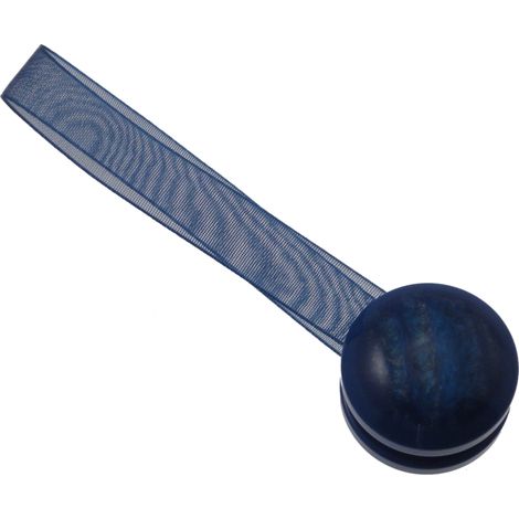 2 miniclip in plastica striata mm24 per arricciare/decorare le tende - colore blu .