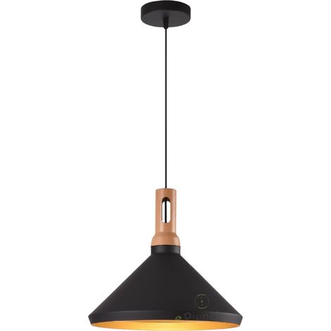 UNIVERSO A92 LAMPADARIO IN METALLO A CAMPANA CON PORTALAMPADA PER LAMPADINE E27 BIANCO - NERO - Colore Struttura:Nero
