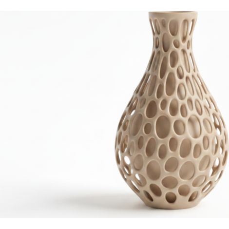 Vaso decorativo per fiori, traforato, beige, design moderno (1/3)