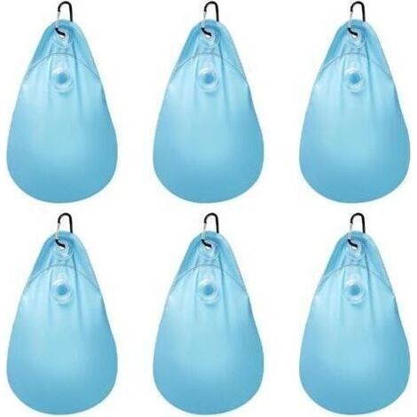Lot de 6 sacs à eau pour bâche de piscine avec crochets, Sacs D'Eau Lourds pour Couverture de Piscine, en PVC, antifuite, sac à suspendre, à remplir, poids pour bâche de piscine d'hiver (1/5)