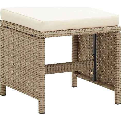 Maison Exclusive - Gartenhocker 4 Stk. mit Sitzkissen Poly Rattan (1/5)