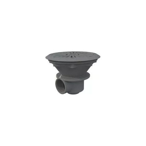 Bonde de fond AstralPool Ø210 gris clair sans inserts pour piscine avec liner et polyester, sortie latérale 2"