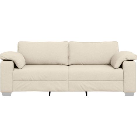 Sofa 3 places Beige 220 cm Tissu en lin mélangé (1/5)