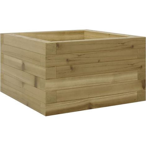 Dimensions du pot de fleurs : 40 x 40 x 23 cm, en bois de pin imprégné (1/5)