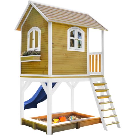 Axi Max Maison Enfant avec Bac À Sable & Toboggan | Aire De Jeux pour L' Extérieur en Marron & Vert | Maisonnette/Cabane De Jeu en Bois Fsc Axi Max Maison Enfant avec Bac À Sable & Toboggan | Aire De Jeux pour L' Extérieur en Marron & Vert | Maisonnette/Cabane De Jeu en Bois Fsc