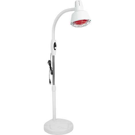 HAUTOUR Lampe Infrarouge Chauffante 275W sur Pied Réglable Rotatif 360°, Lampe à Infrarouge pour Soulager Douleurs Dos Cou Épaules, Usage Domestique Spa