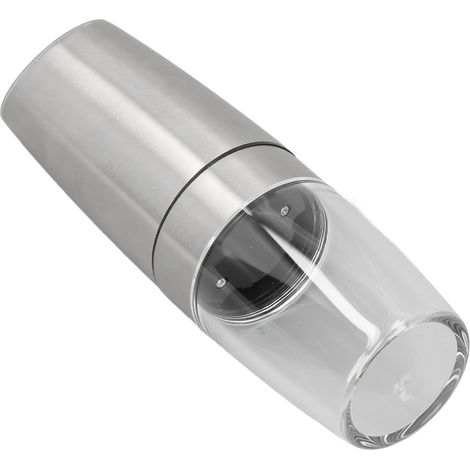 Moulin à Poivre et Sel Électrique en Acier Inoxydable avec Détecteur de Gravité Réglable Automatique Argenté (1/5)