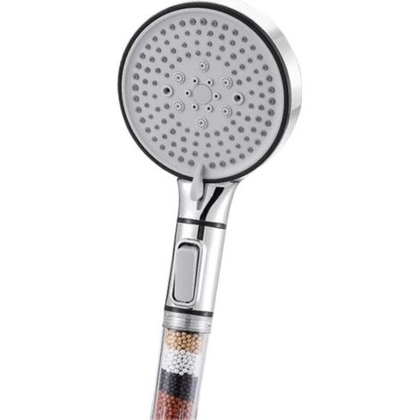 High Pressure Shower Head with 5 Modes, Anti-limescale Filter, Hygienic, Eliminates Limescale, for Support and Hose, Bathroom Accessories (1/5)