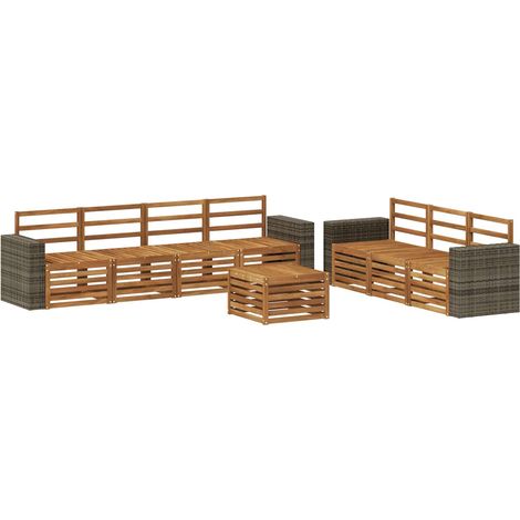 Sofagarnituren 8 stk. Natur Massivholz Akazie vidaXL (1/5)