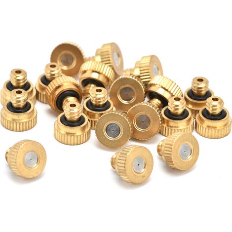 20Pcs Brass Atomizing Nozzle Gardening Misting Spraying Tool Set 0.3mm Hole UNC10‑24 Thread