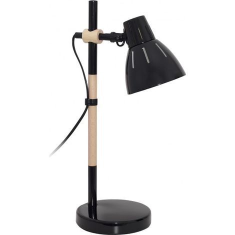 Lampe à poser Dalva 1xe27 h.47xp.23cm noir/bois naturel