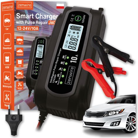 Caricabatterie per auto con funzione di riparazione 12V 24V 10A Zenwire JMD-10
