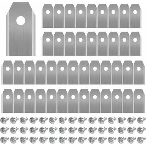 Cuchillas para cortacésped, 45 cuchillas de titanio para todos los cortacéspedes robóticos Husqvarn/Automower/Yardforce/Gardena (3g-0,75 mm) con 45 tornillos, cuchillas de repuesto para los modelos 10 (1/4)
