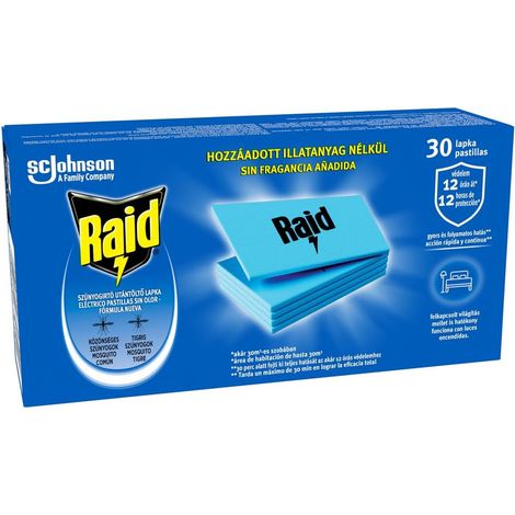 Insecticide/Recharges pour Diffuseur Électrique en Plaquettes Moustiques/Moustiques Tigres sans Odeur Pack de 30 - Lot de 4 (1/5)
