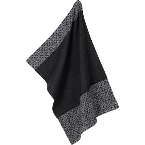4 Geschirrtücher 50 x 70 cm Schwarz-Kacheln - Gianna - Kela