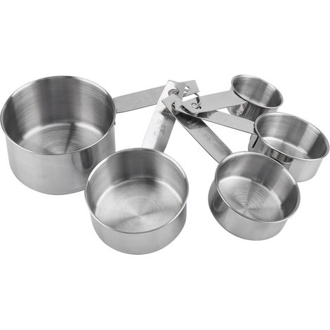 5-teiliges, rostfreies Edelstahl-Messlöffel- und Messbecher-Set zum Backen und Kochen (1/5)