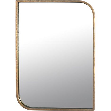 Miroir rectangle coins asymétriques arrondis métal doré 76x56cm (1/2)
