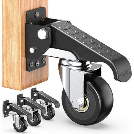 Roulettes amovibles Roulettes robustes avec fonction de déplacement et de retrait d'une charge maximale de 315 kg (4 roulettes) pour les postes de travail ou d'autres équipements (1/5)